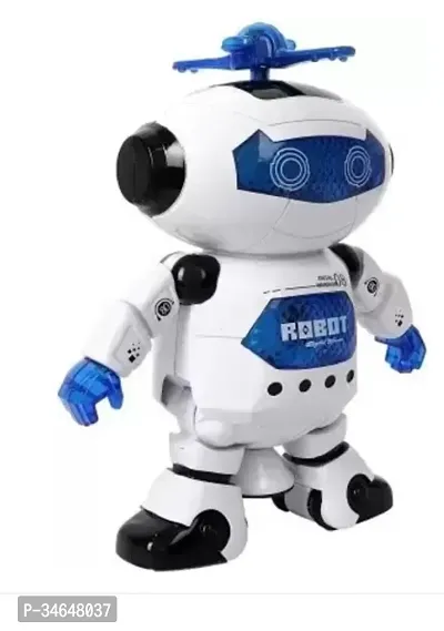 Musical Singing Dancing Naughty Robot with 360 degree rotation for kids  Blue White-thumb2