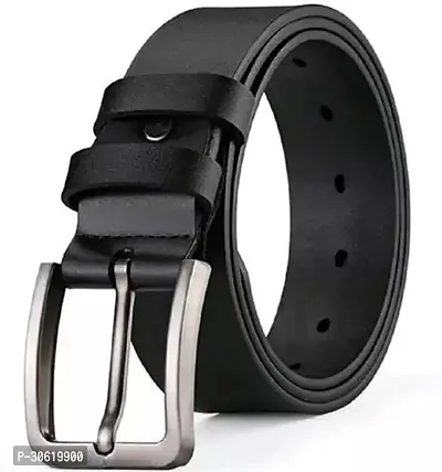 Elegant Black PU Solid Belt For Men