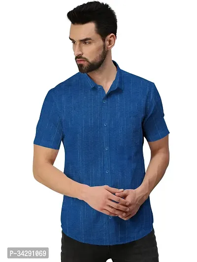 Stylish Khadi Cotton Short Sleeves Regular Fit Shirt For Men-thumb0