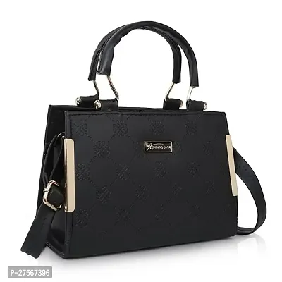 Latest Trendy Branded Black Handbag Synthetic Leather Women's Satchel Bag | Ladies Purse Handbag | Women bags-thumb0