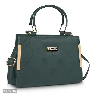 Latest Trendy Branded D Green Handbag Synthetic Leather Women's Satchel Bag | Ladies Purse Handbag | Women bags-thumb0