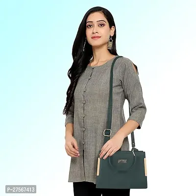 Latest Trendy Branded D Green Handbag Synthetic Leather Women's Satchel Bag | Ladies Purse Handbag | Women bags-thumb5