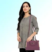 Latest Trendy Branded Purple Handbag Synthetic Leather Women's Satchel Bag | Ladies Purse Handbag | Women bags-thumb2