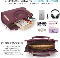 Latest Trendy Branded Purple Handbag Synthetic Leather Women's Satchel Bag | Ladies Purse Handbag | Women bags-thumb4