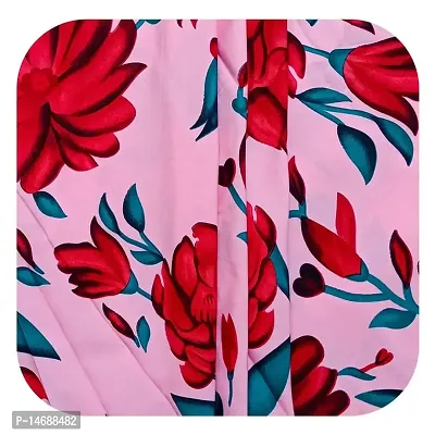 Women's Regular Party Wear Printed Creap Unstitched Dress Gown Suit Material HT_F_008.(Pink) Size:-3 Meter