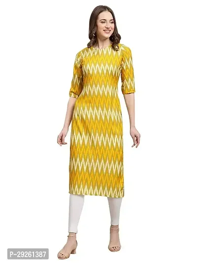 Stylish Yellow Crepe Kurta For Women-thumb0