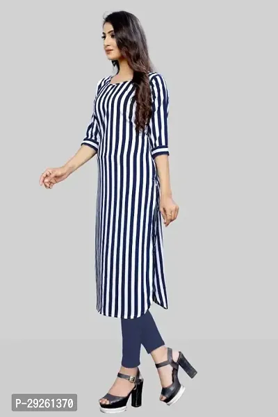 Stylish Blue Crepe Kurta For Women-thumb3