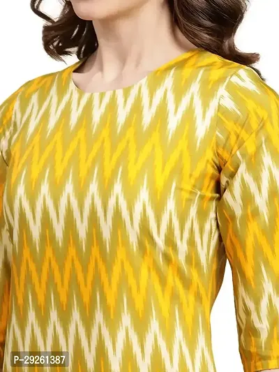 Stylish Yellow Crepe Kurta For Women-thumb3