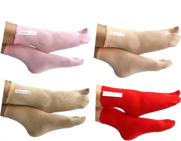 Women's Ultra Thin Multicolored Solid Socks