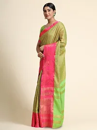 NYUTIKA Woven Bollywood Tissue Saree (Green)-thumb1
