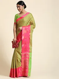 NYUTIKA Woven Bollywood Tissue Saree (Green)-thumb2