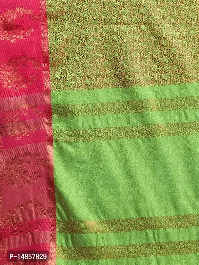 NYUTIKA Woven Bollywood Tissue Saree (Green)-thumb5
