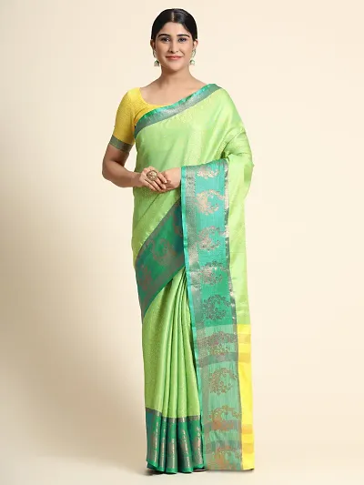 Womens Banarasi Silk Saree With Blouse Piece