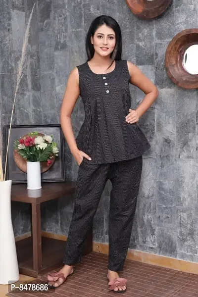 Classic Cotton Solid Night Suits for Women