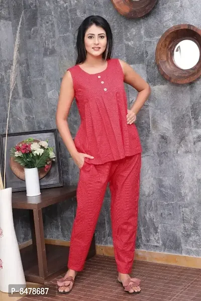 Classic Cotton Solid Night Suits for Women