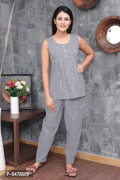 Classic Cotton Solid Night Suits for Women