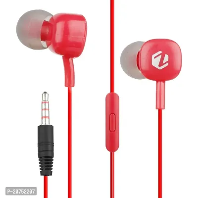 Stylish Red In-ear Wired - 3.5 MM Single Pin Headphones With Microphone