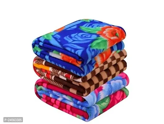 Lightweight Printed Fleece All Season Blanket Super Soft Plush  - Pack of 3-thumb0