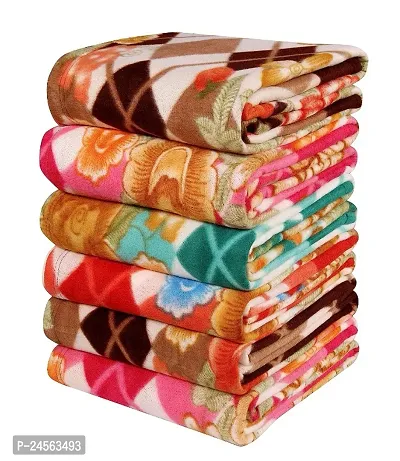 Lightweight Printed Fleece All Season Blanket Super Soft Plush  - Pack of 7