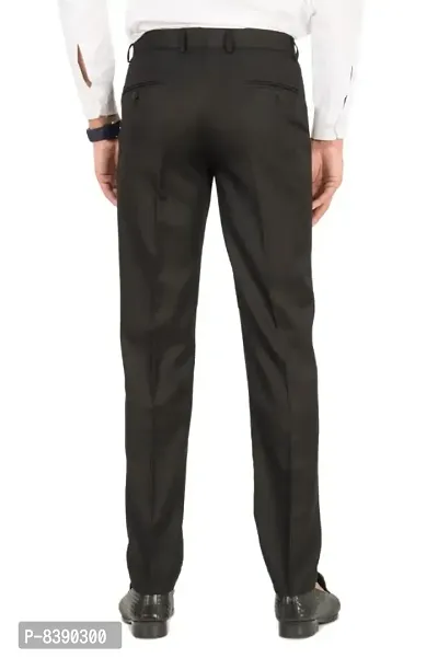 Classic Cotton Blend Solid Formal Trousers for Men-thumb2