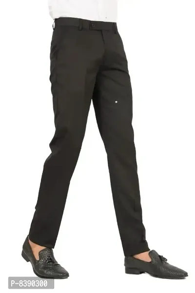 Classic Cotton Blend Solid Formal Trousers for Men-thumb3