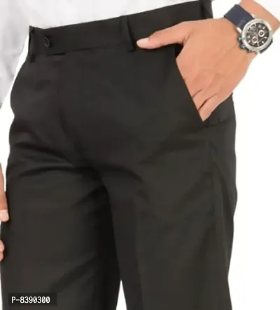 Classic Cotton Blend Solid Formal Trousers for Men-thumb4