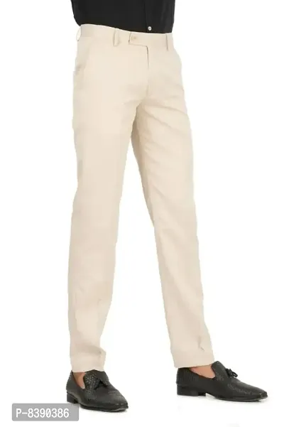 Classic Cotton Blend Solid Formal Trousers for Men-thumb2