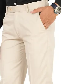 Classic Cotton Blend Solid Formal Trousers for Men-thumb2