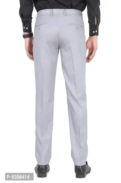 Classic Cotton Blend Solid Formal Trousers for Men-thumb2