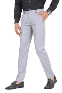 Classic Cotton Blend Solid Formal Trousers for Men-thumb2