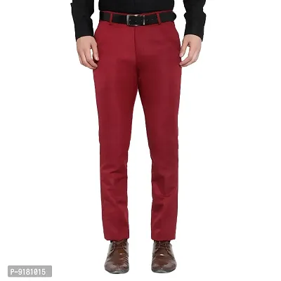 Classic Cotton Solid Formal Trousers for Men-thumb0