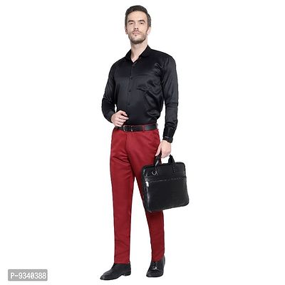 Classic Cotton Solid Formal Trousers for Men-thumb5