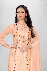 Leeli Peeri Chanderi Cotton Embroidery Unstich dress material-thumb4