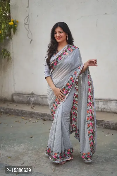 Women's Soft georgette saree with worli prints and aari mirror work -  stavacreation | Indian girls images, Saree, Women