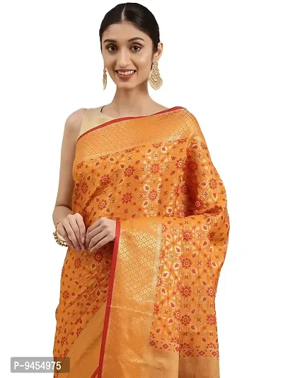 LeeliPeeri Designer Women's Banarasi Patola Silk Saree With Unstitched Blouse Piece-thumb0