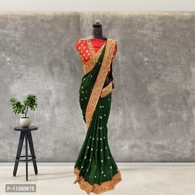 Classic Silk Blend Saree with Blouse piece-thumb0