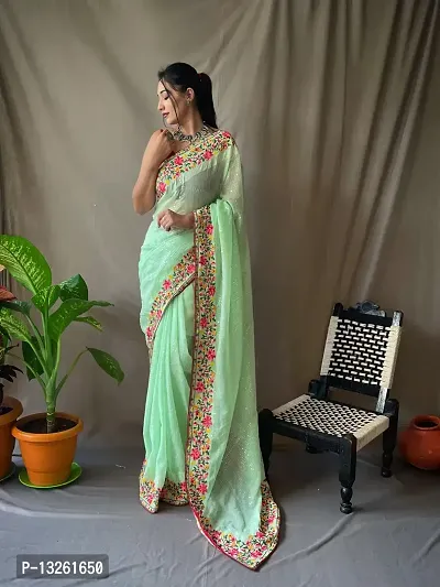 GEORGATE SEQUENCE  SAREE WITH RUNNING BLOUSE-thumb0