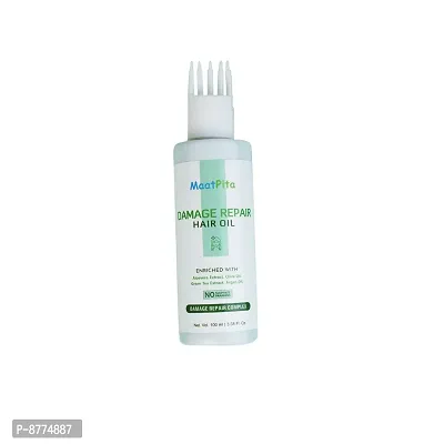 Maatpita Damage Repair Non - Sticky With Aloe Vera, Olive Oil, Green Tea Hair Oil 100 Ml-thumb0