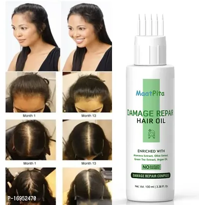 Essential Maatpita Damage Repair Non - Sticky With Aloe Vera, Olive Oil, Green Tea Hair Oil 100 Ml-thumb0
