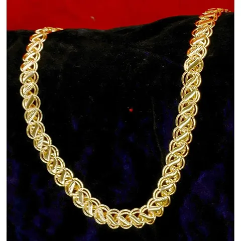 Pitaamaareg; 1 Gram plated Chain For Boys and Man Gold-plated Plated Brass Chain (20 Inch)Water And Sweat Proof Jawellery With Free Gift.