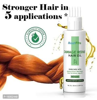 Essential Maatpita Damage Repair Non - Sticky With Aloe Vera, Olive Oil, Green Tea Hair Oil 100 Ml