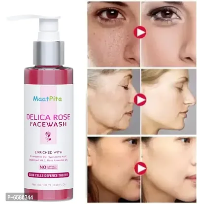 Maatpitareg;  NATURALS English Rose Face wash For Deep Clean | All Skin Type | Acne Face wash | Skin Lightening | Hydrate | Glow | No Parabens Sulphates 100 ML (100ML 3.38 Fl.Oz) pack of 1