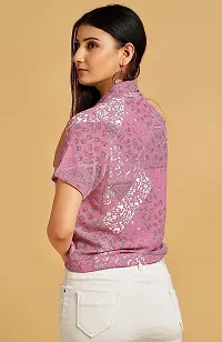 TRENDINGGARMENT Floral Shirt for Women | Stylish and Comfortable | Crop Top (S, Pink)-thumb3