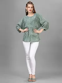 TRENDINGGARMENT Women's Casual Printed Full Sleeves Top (XX-Large, Green)-thumb4