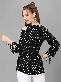 TRENDINGGARMENT Women's Casual Regular Sleeves Printed Top (X-Large, Black)-thumb2