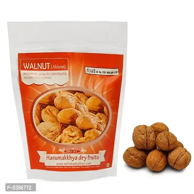 Hanumakkhya Dry Fruits Kashmiri Sabut Akhrot Zipper Pack Kashmiri Walnuts  In Shell Grade A+, Paper Shell Kashmiri Walnut, 100% Natural 400Gm