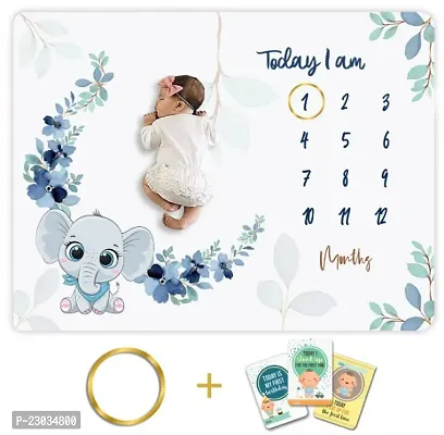 Baby Monthly Milestone Blanket | 1 to 12 Months | Best for Newborn Boy  Girl, multicolor, Cotton, skin friendly