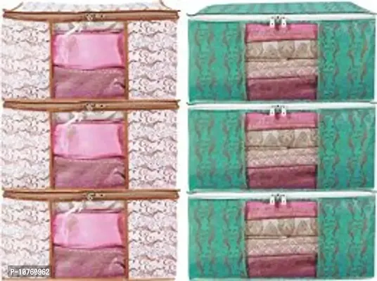 Cloth Orga Good Storage Capacity- can store upto 8-10 sarees per box PACK OF 6-thumb0
