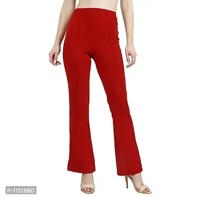 Trendy Cotton Lycra Bootcut Parallel Trouser for Women