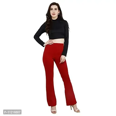 Trendy Cotton Lycra Bootcut Parallel Trouser for Women-thumb5